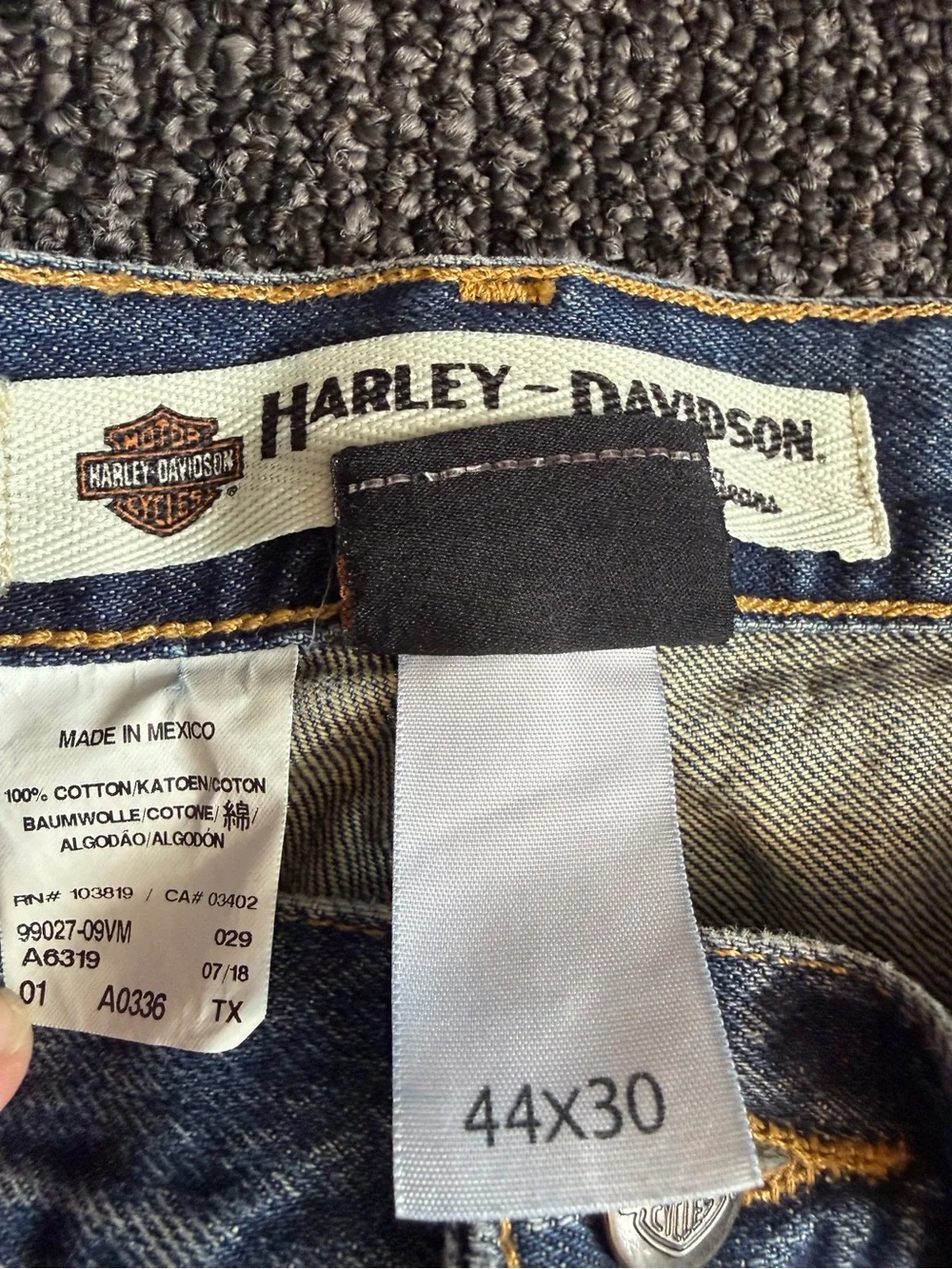 Harley Davidson Vintage Biker Jeans Mens 44x30 Motorcycle Denim Y2K USA 90s